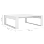 Salongbord Hvit 100X100X35 Cm Konstruert Tre