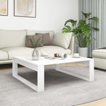 Salongbord Hvit 100X100X35 Cm Konstruert Tre