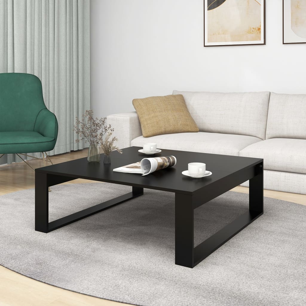 Salongbord Svart 100X100X35 Cm Konstruert Tre