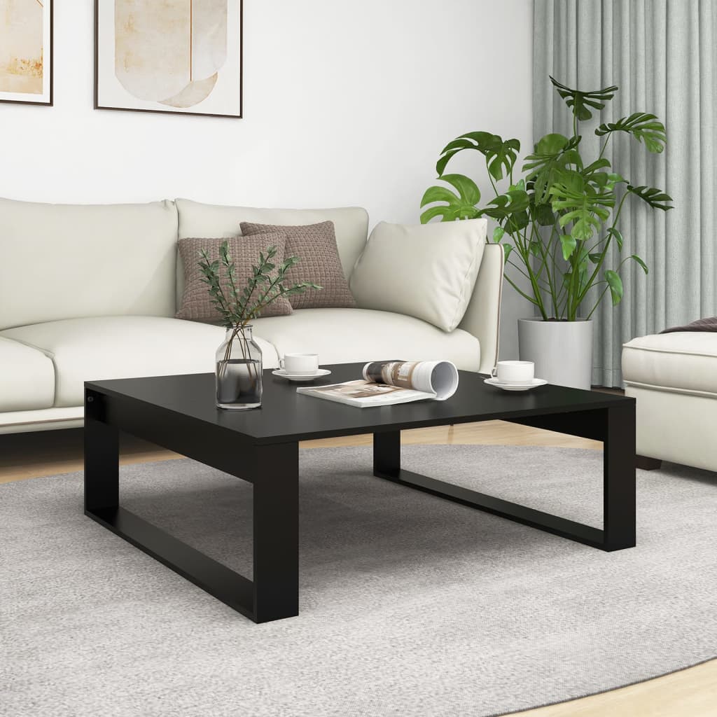 Salongbord Svart 100X100X35 Cm Konstruert Tre