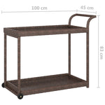Serveringsvogn Brun 100X45X83 Cm Polyrotting