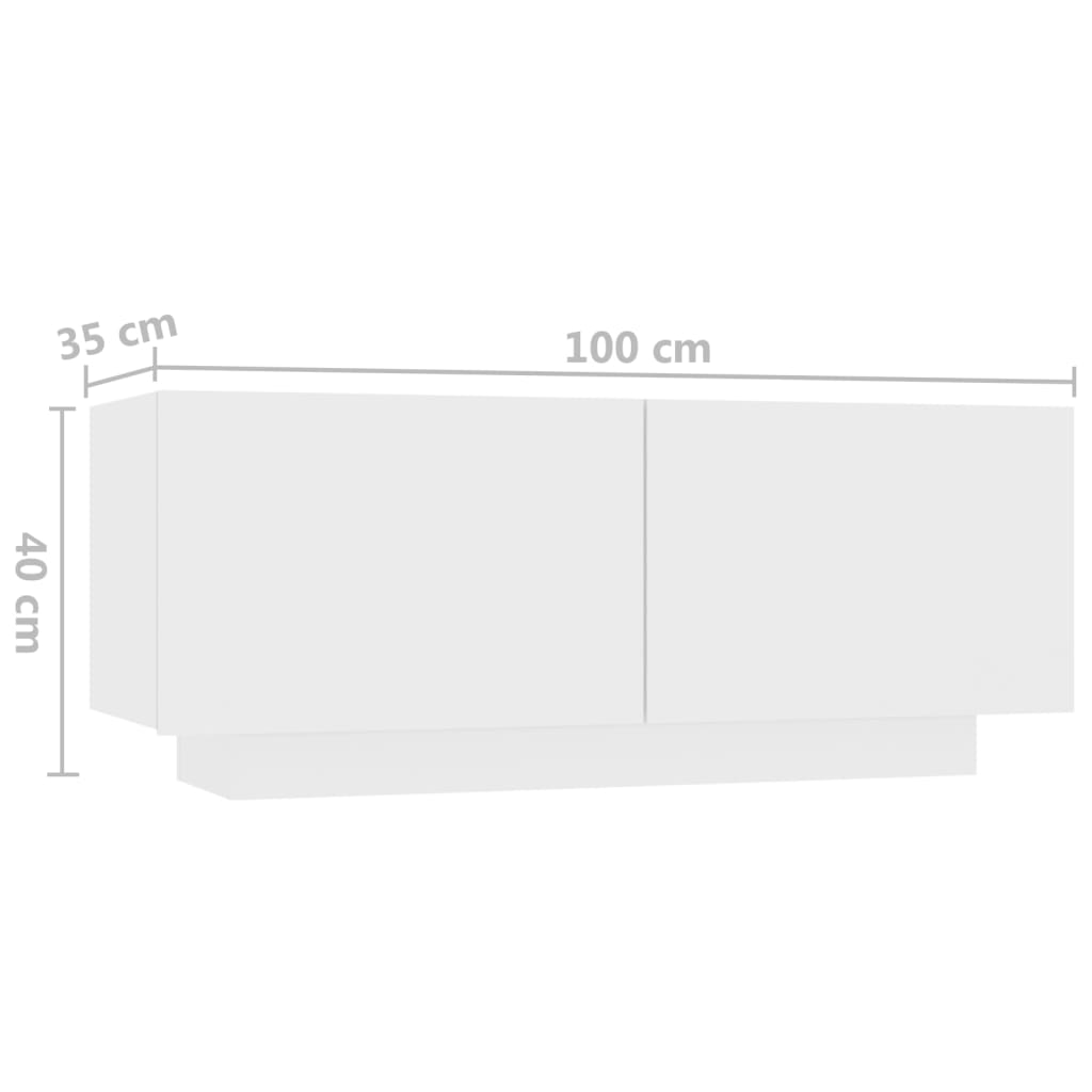 Nattbord Hvit 100X35X40 Cm Konstruert Tre
