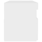 Nattbord Med Led-Lys Hvit 60X35X40 Cm Konstruert Tre