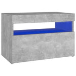 Nattbord & Led-Lys Betonggrå 60X35X40 Cm