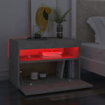 Nattbord & Led-Lys 2 Stk Betonggrå 60X35X40 Cm
