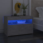 Nattbord & Led-Lys 2 Stk Betonggrå 60X35X40 Cm