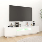 Tv-Benk Med Led-Lys Hvit 180X35X40 Cm