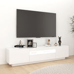Tv-Benk Med Led-Lys Hvit 180X35X40 Cm