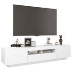 Tv-Benk Med Led-Lys Hvit 180X35X40 Cm