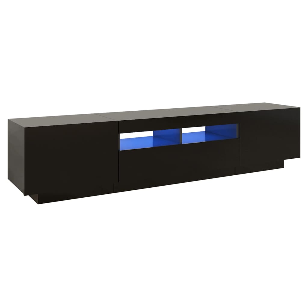 Tv-Benk Med Led-Lys Svart 180X35X40 Cm