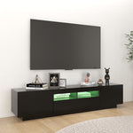 Tv-Benk Med Led-Lys Svart 180X35X40 Cm