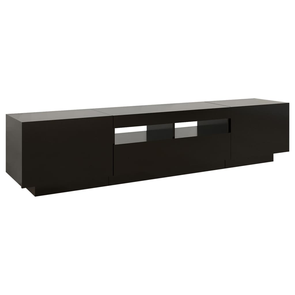 Tv-Benk Med Led-Lys Svart 180X35X40 Cm