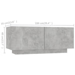 Tv-Benk Med Led-Lys Betonggrå 180X35X40 Cm