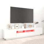 Tv-Benk Med Led-Lys Hvit 200X35X40 Cm