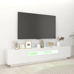 Tv-Benk Med Led-Lys Hvit 200X35X40 Cm