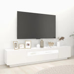 Tv-Benk Med Led-Lys Hvit 200X35X40 Cm