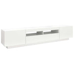 Tv-Benk Med Led-Lys Hvit 200X35X40 Cm