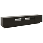 Tv-Benk Med Led-Lys Svart 200X35X40 Cm