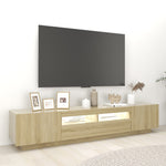 Tv-Benk Med Led-Lys Sonoma Eik 200X35X40 Cm