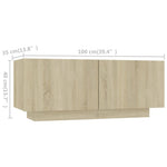 Tv-Benk Med Led-Lys Sonoma Eik 200X35X40 Cm