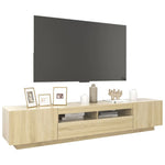Tv-Benk Med Led-Lys Sonoma Eik 200X35X40 Cm