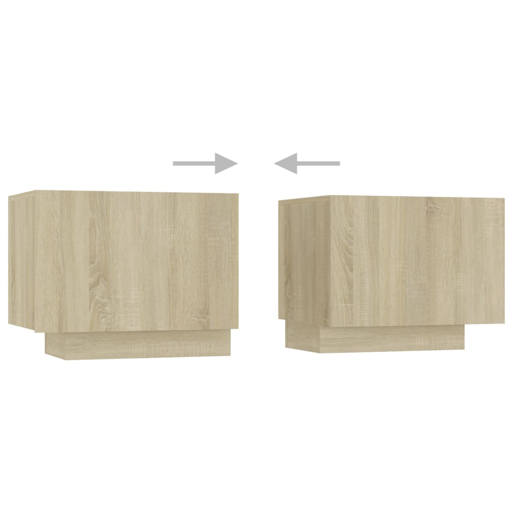 Tv-Benk Med Led-Lys Sonoma Eik 200X35X40 Cm