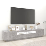Tv-Benk Med Led-Lys Betonggrå 200X35X40 Cm