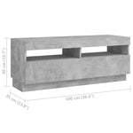 Tv-Benk Med Led-Lys Betonggrå 200X35X40 Cm