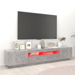 Tv-Benk Med Led-Lys Betonggrå 200X35X40 Cm
