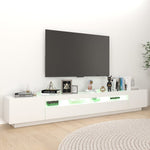 Tv-Benk Med Led-Lys Hvit 260X35X40 Cm