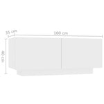 Tv-Benk Med Led-Lys Hvit 260X35X40 Cm