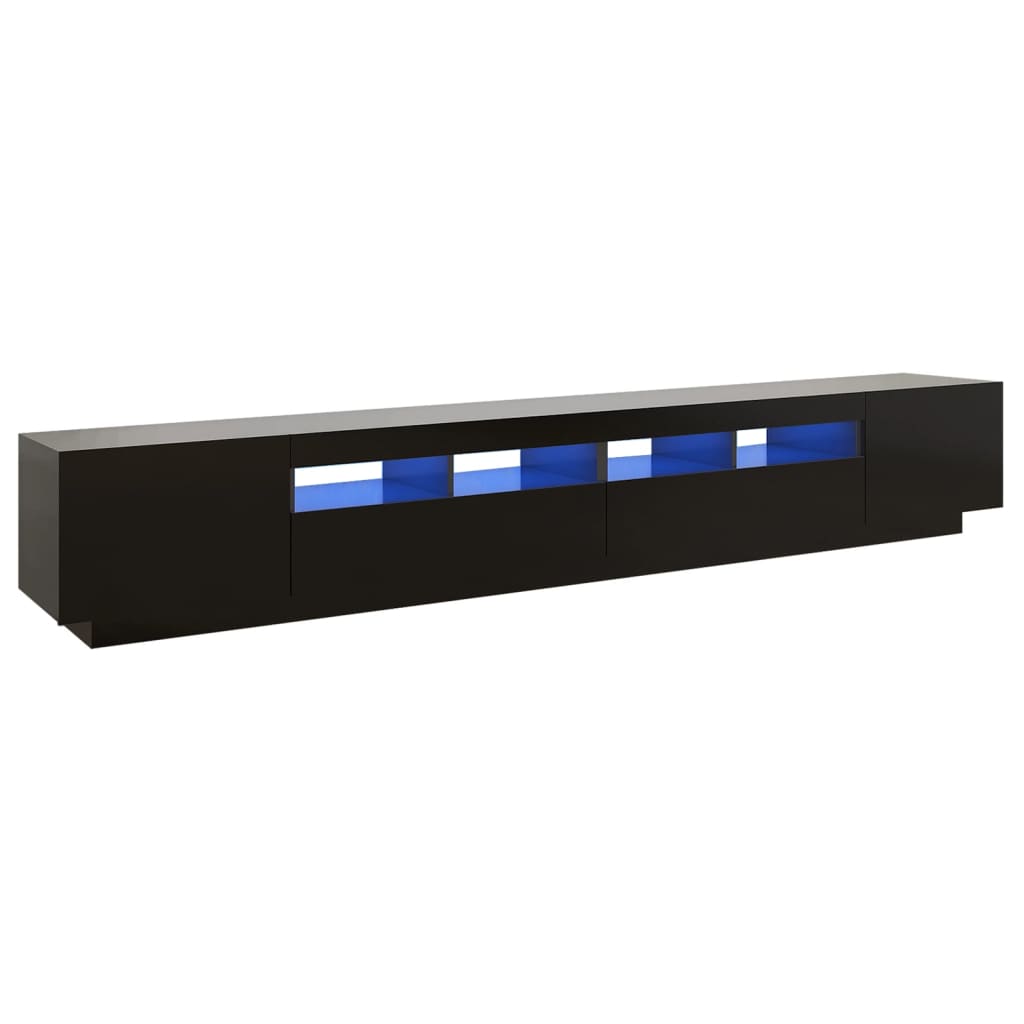 Tv-Benk Med Led-Lys Svart 260X35X40 Cm