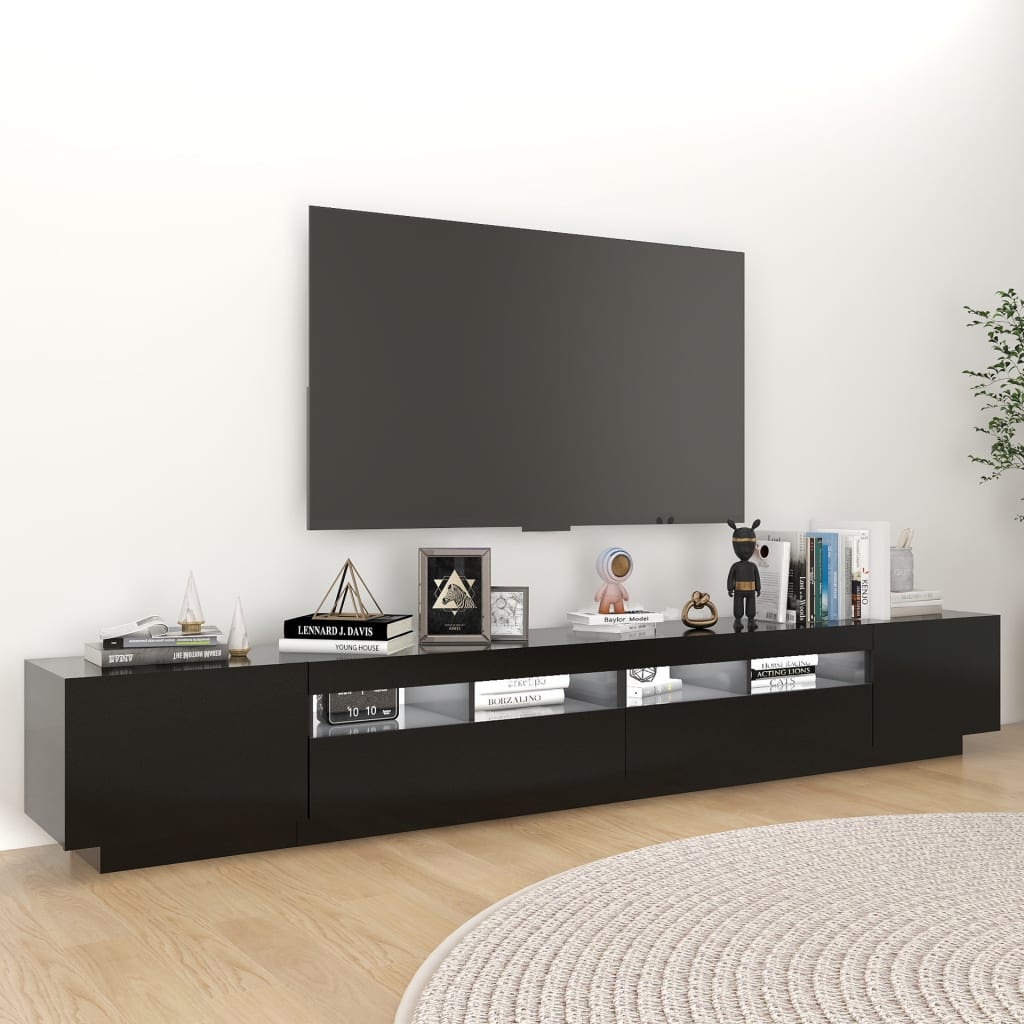 Tv-Benk Med Led-Lys Svart 260X35X40 Cm