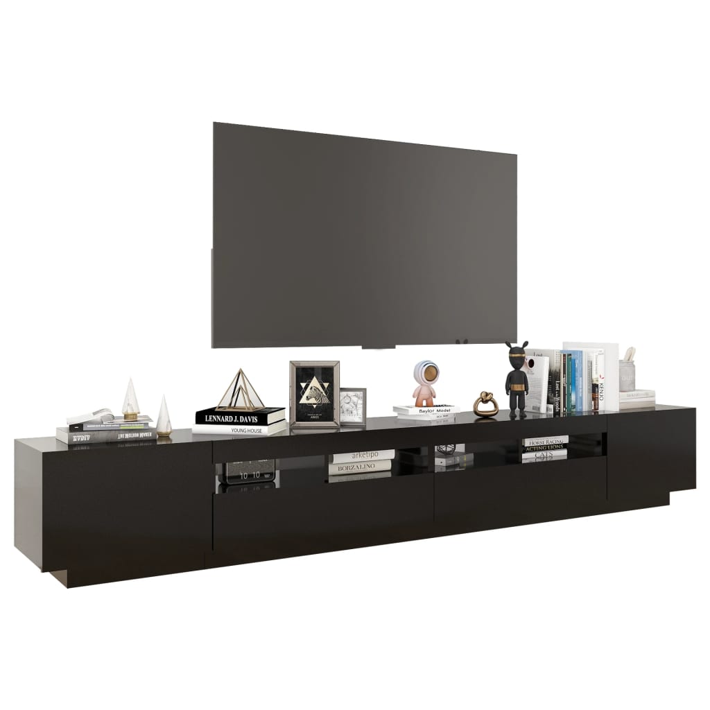 Tv-Benk Med Led-Lys Svart 260X35X40 Cm