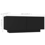 Tv-Benk Med Led-Lys Svart 260X35X40 Cm