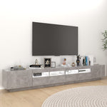 Tv-Benk Med Led-Lys Betonggrå 260X35X40 Cm
