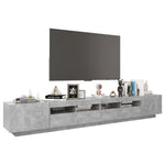 Tv-Benk Med Led-Lys Betonggrå 260X35X40 Cm