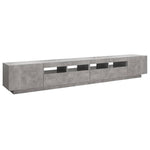 Tv-Benk Med Led-Lys Betonggrå 260X35X40 Cm