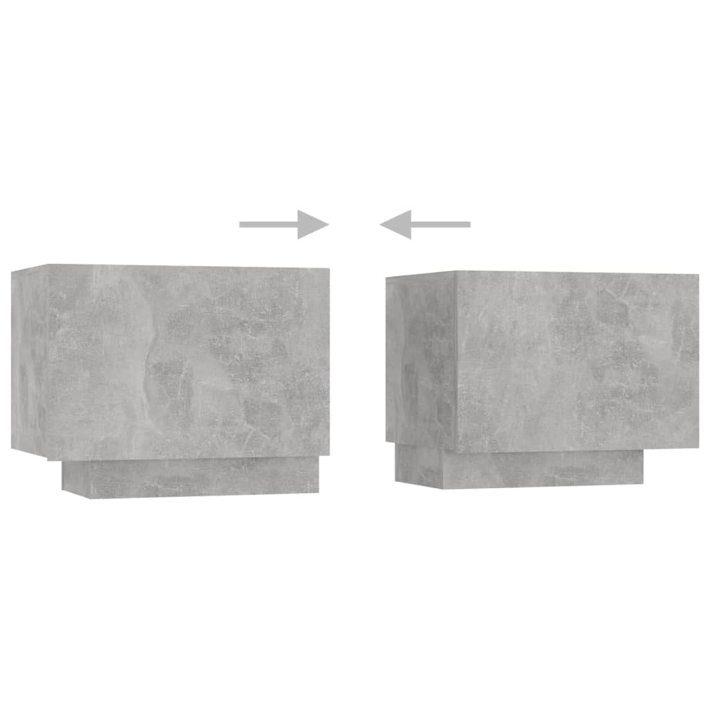 Tv-Benk Med Led-Lys Betonggrå 260X35X40 Cm