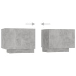 Tv-Benk Med Led-Lys Betonggrå 260X35X40 Cm