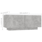 Tv-Benk Med Led-Lys Betonggrå 260X35X40 Cm