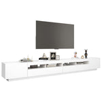 Tv-Benk Med Led-Lys Hvit 300X35X40 Cm