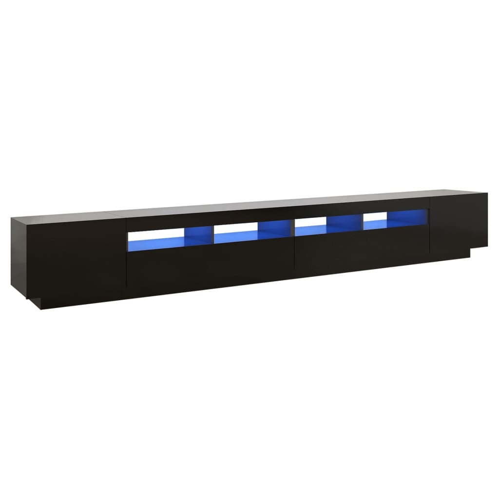 Tv-Benk Med Led-Lys Svart 300X35X40 Cm