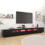 Tv-Benk Med Led-Lys Svart 300X35X40 Cm
