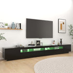Tv-Benk Med Led-Lys Svart 300X35X40 Cm