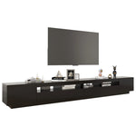 Tv-Benk Med Led-Lys Svart 300X35X40 Cm