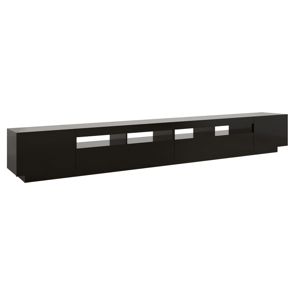 Tv-Benk Med Led-Lys Svart 300X35X40 Cm