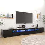 Tv-Benk Med Led-Lys Svart 300X35X40 Cm