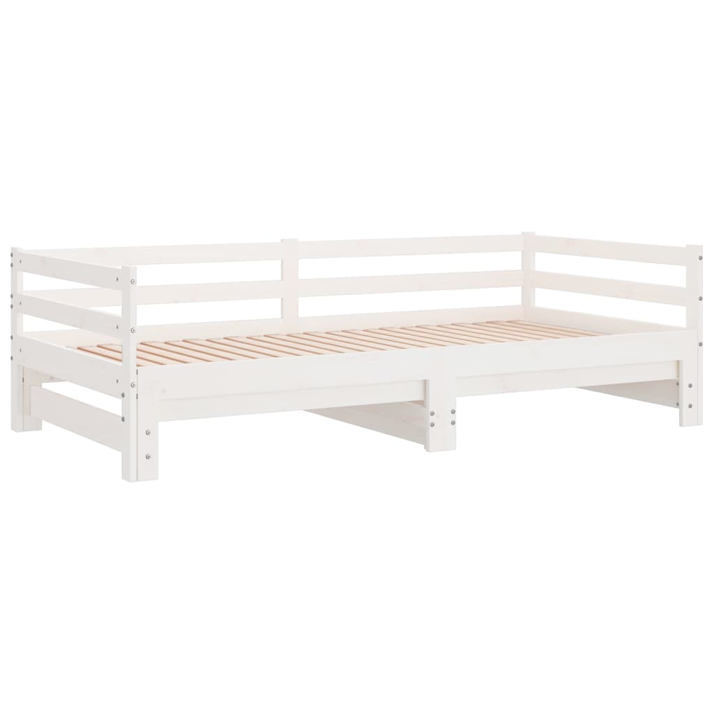 Uttrekkbar Dagseng Hvit Heltre Furu 2X(90X200) Cm
