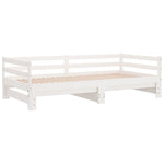 Uttrekkbar Dagseng Hvit Heltre Furu 2X(90X200) Cm